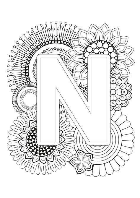Coloring Letters Alphabet Coloring Pages Adult Coloring Books Easy