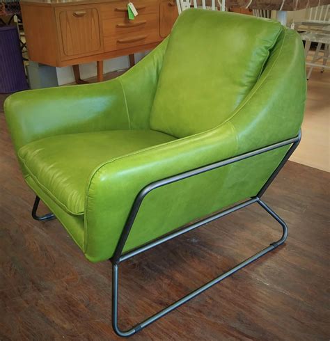 For new leather chairs and sofas please visit us at: Lime Green Leather Club Chair - Kudzu Antiques