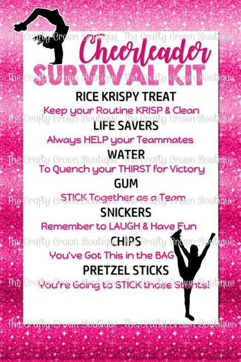 Cheerleading Cheer Competition Survival Kit Cheer Gift Tag Etsy