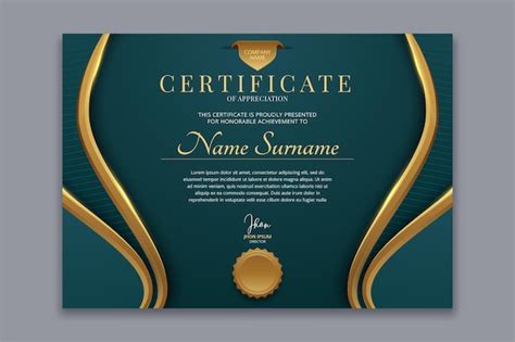 Free Vector Creative Certificate Of Appreciation Award Template
