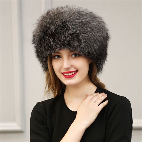 Women Ladies Warm Hat Real Fur Knitted Fox Fur Earmuff Cap Luxury Pom Pom Hat Ebay