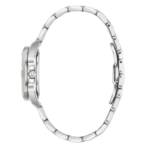 Bulova Marine Star White Diamond Dial Watch Stainless Steel Bracelet