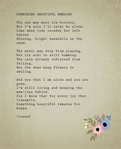A Poem Written In An Old Typewriter With Flowers On The Bottom And
