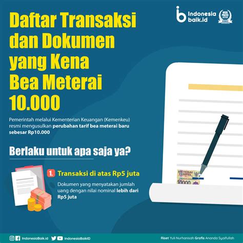 Berikut ialah cara register mydata secara online. Daftar Transaksi dan Dokumen yang Kena Bea Meterai 10.000 ...