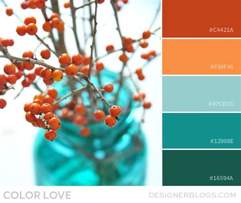 Color Love Orange And Teal Living
