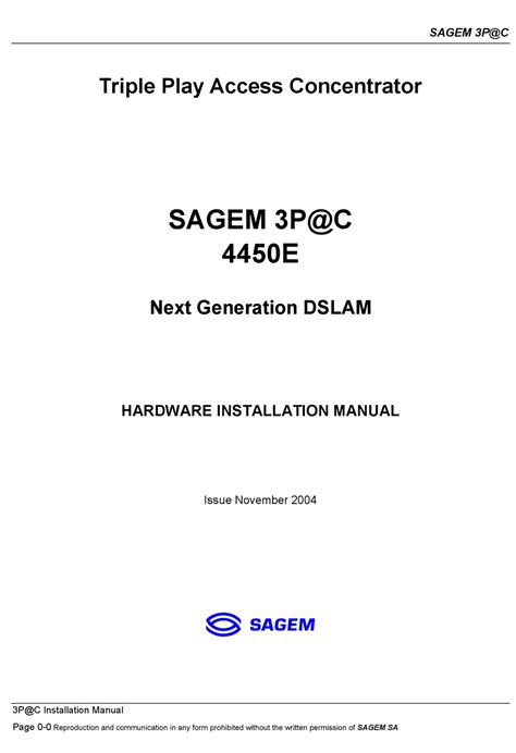 Sagem 4450e Hardware Installation Manual Pdf Download Manualslib