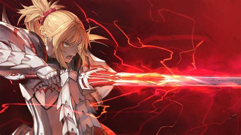 Desktop Wallpaper Saber Of Red Fateapocrypha Angry Anime Girl Hd