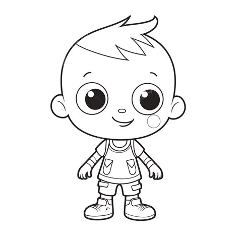 Cartoon Baby Coloring Page For Little People Outline Sketch Drawing