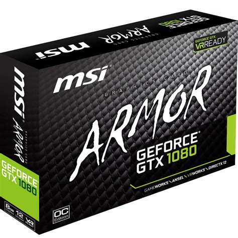 8gb Msi Geforce Gtx 1080 Armor 8g Oc Aktiv Pcie X16 Retail