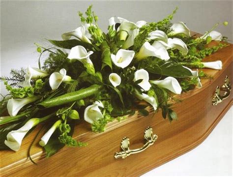 Funeral Flowers White Calla Lily Casket Spray