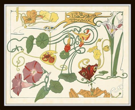 Art Nouveau Botanical Art Print Fragments Floraux By Bellebotanica 10