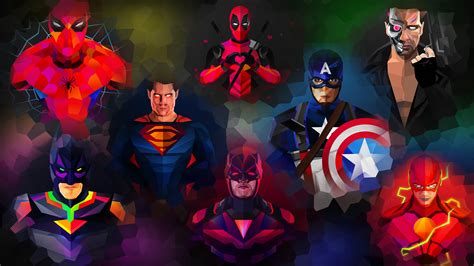 Marvel And Dc Low Poly Art Hd Superheroes 4k Wallpapers Images
