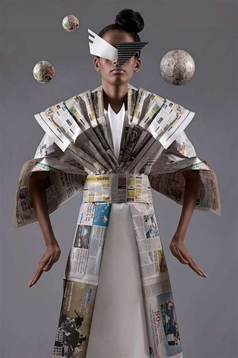 Newspaper Dresses Newspaper Dress Paper Fashion Recycled Costumes