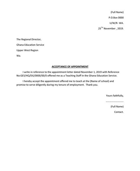 Ges Posting Sample Acceptance Letter And Other Documents
