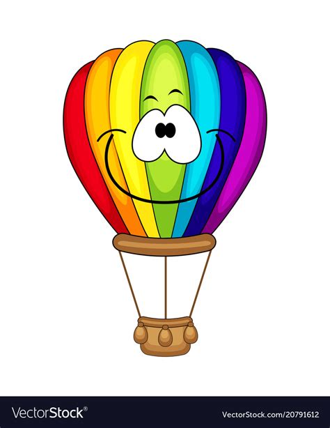Cute Cartoon Air Balloon Royalty Free Vector Image