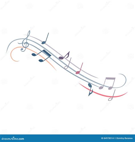Vector Illustration Of An Abstract Background With Colorful Music Notes Stock Vector