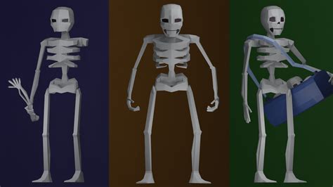 Artstation Low Poly Skeletons Game Assets