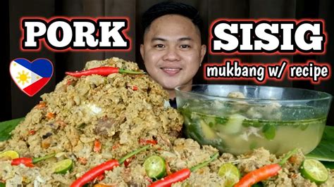 Crispy Pork Sisig Cooking And Mukbang Mukbang Philippines Filipino Mukbanger Youtube