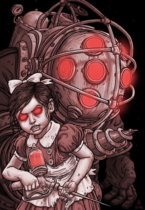 bioshock big daddy and little sister art
