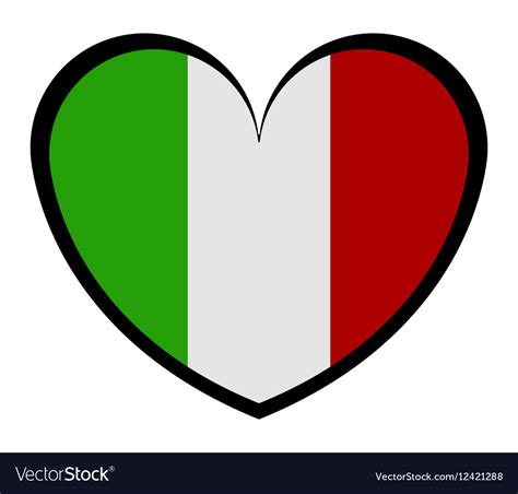 heart with italy flag royalty free vector image