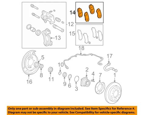 Toyota Oem 01 07 Sequoia Rear Suspension Brake Components Brake Pads