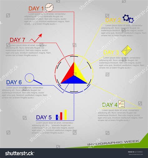 Infographic 7 Days Icons Stock Vector Royalty Free 621039551
