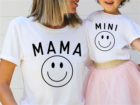 Mama And Mini Svg Mama Smiley Face Svg Mommy And Me Svg Etsy Canada