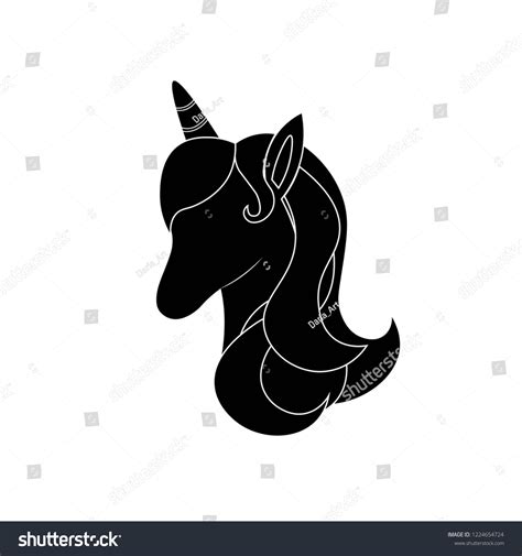 Black Silhouette Unicorn On White Background Vector De Stock Libre De
