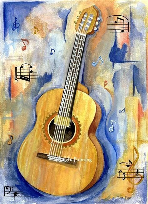 Guitar Art Painting Guitar Drawing Canvas Painting Canvas Art Pour
