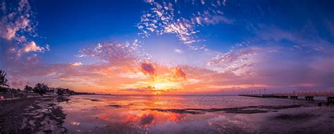Wallpaper Sunlight Landscape Sunset Sea Nature Reflection Sky