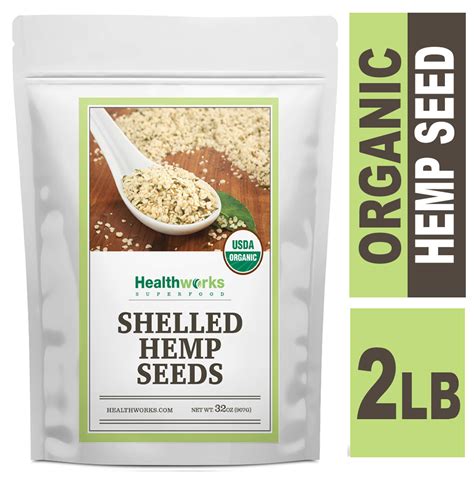 Healthworks Shelled Hemp Seeds Organic Canadian 32 Ounces 2 Pounds