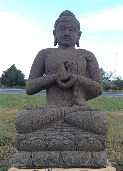 5ft Tall Large Stone Zen Garden Sitting Buddha Statue Asian Decor Sculpture