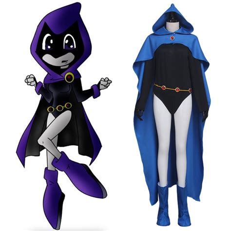 Teen Titans The Raven Cosplay Costume Dress Adult Womens Halloween