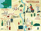Montpellier Map Art Print by Gary Venn - X-Small | Montpellier ...