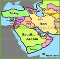 Map of West Asia (Western Asia)