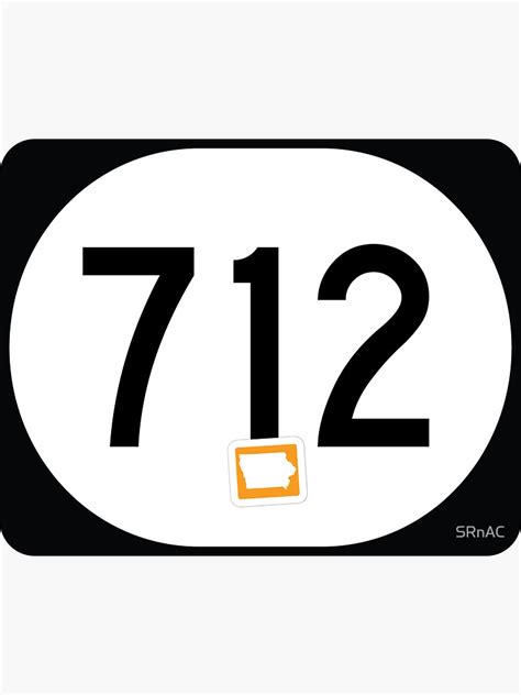 Iowa State Route 712 Area Code 712 Sticker By Srnac Redbubble