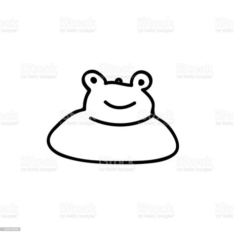 Single Hand Drawn Frog Hat Doodle Vector Illustration Isolated On A