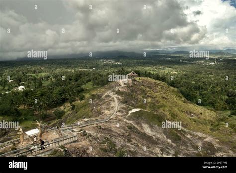 A View Of Minahasa Landscape Is Seen From The Stairway That Leads To A