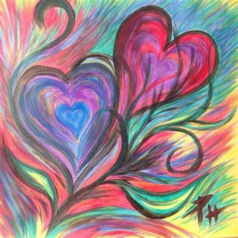 Free Flow Hearts Prophetic Art Painting Art Painting