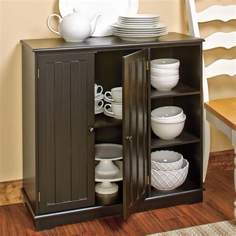 Beadboard Buffet Cabinet - Sideboard with Storage - Black - Walmart.com