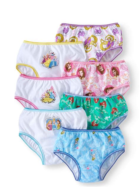 Disney Princess Girls Underwear 7 Pack Panties Sizes 4 8 Walmart
