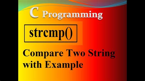 Compare Two String In C Strcmp Function In C Programming Youtube