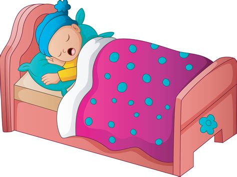 Cute Boy Sleeping In His Bed 6732344 Vector Art At Vecteezy