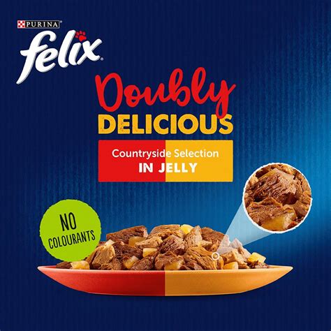 Felix Doubly Delicious Adult Wet Cat Food Meaty Selection In Jelly