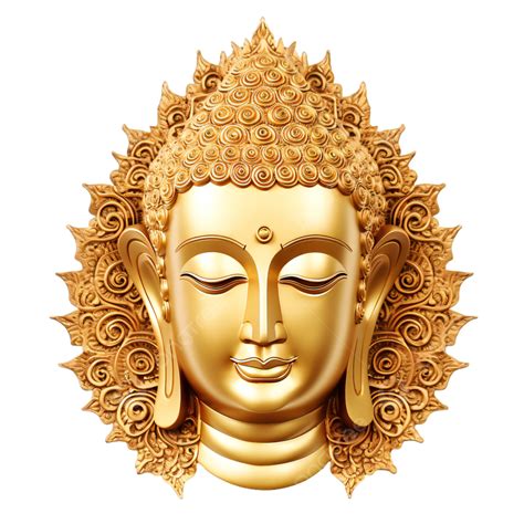 golden three dimensional 3d thai buddha statue buddha head religious sculpture decorative