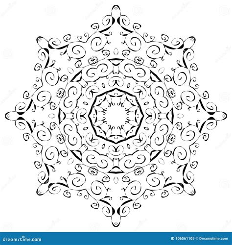 A Circular Pattern Of Hand Drawn Swirls Stock Vector Illustration Of