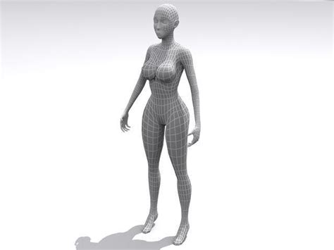 3D Model Woman Base VR AR Low Poly CGTrader