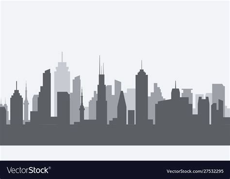 Cityscape Silhouette Urban City Royalty Free Vector Image