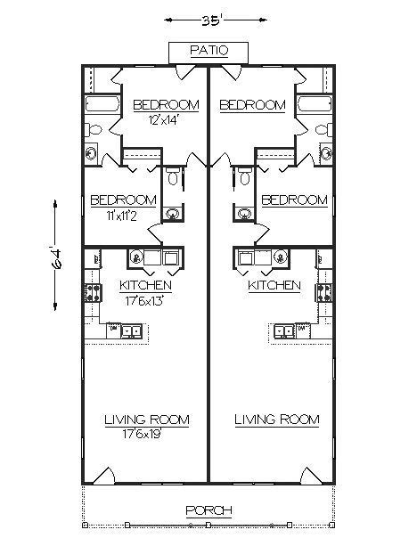 Duplex J2030d Plansource Duplex Plans Duplex Plans Duplex Floor