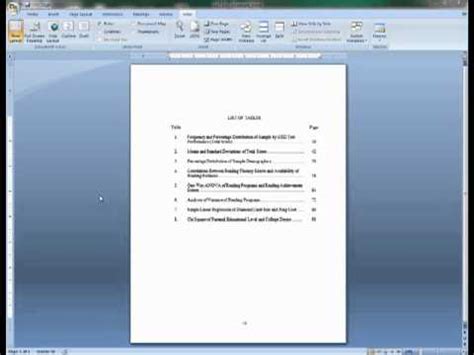 24 table of contents pdf doc free premium templates. List of Tables-APA - YouTube
